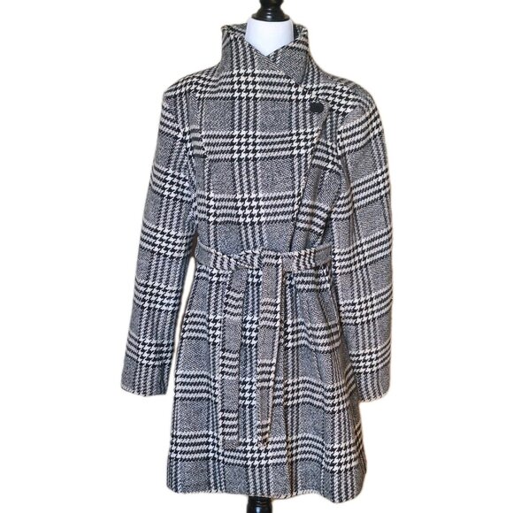GUESS HOUNDSTOOTH CHECK Peacoat Black & White SIZE LARGE - Picture 2 of 14